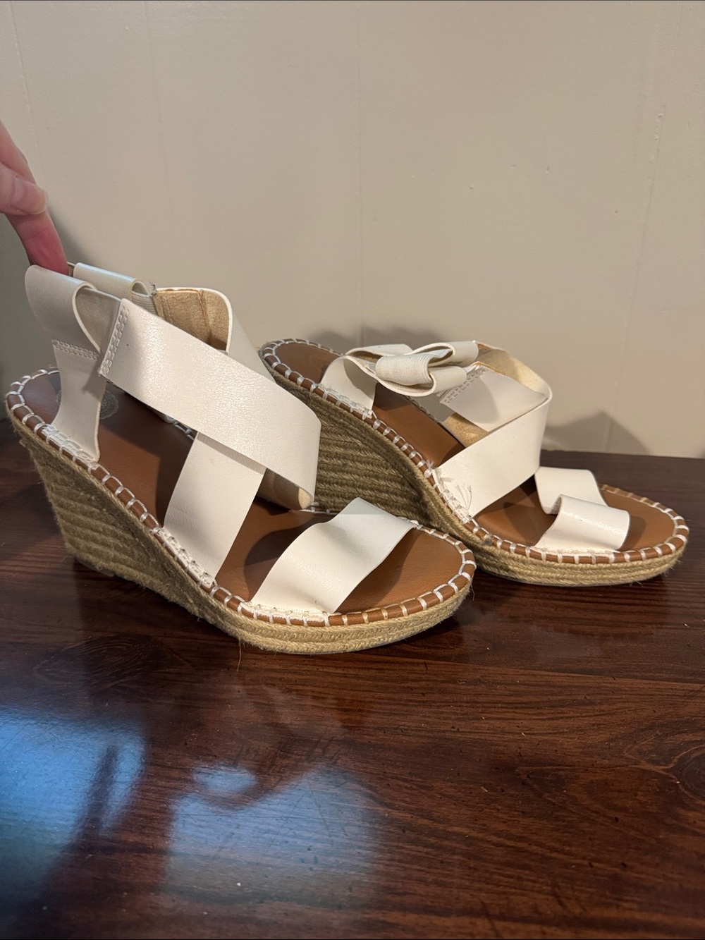 Kohl's White Espadrille Wedge Sandals with Crisscross Straps